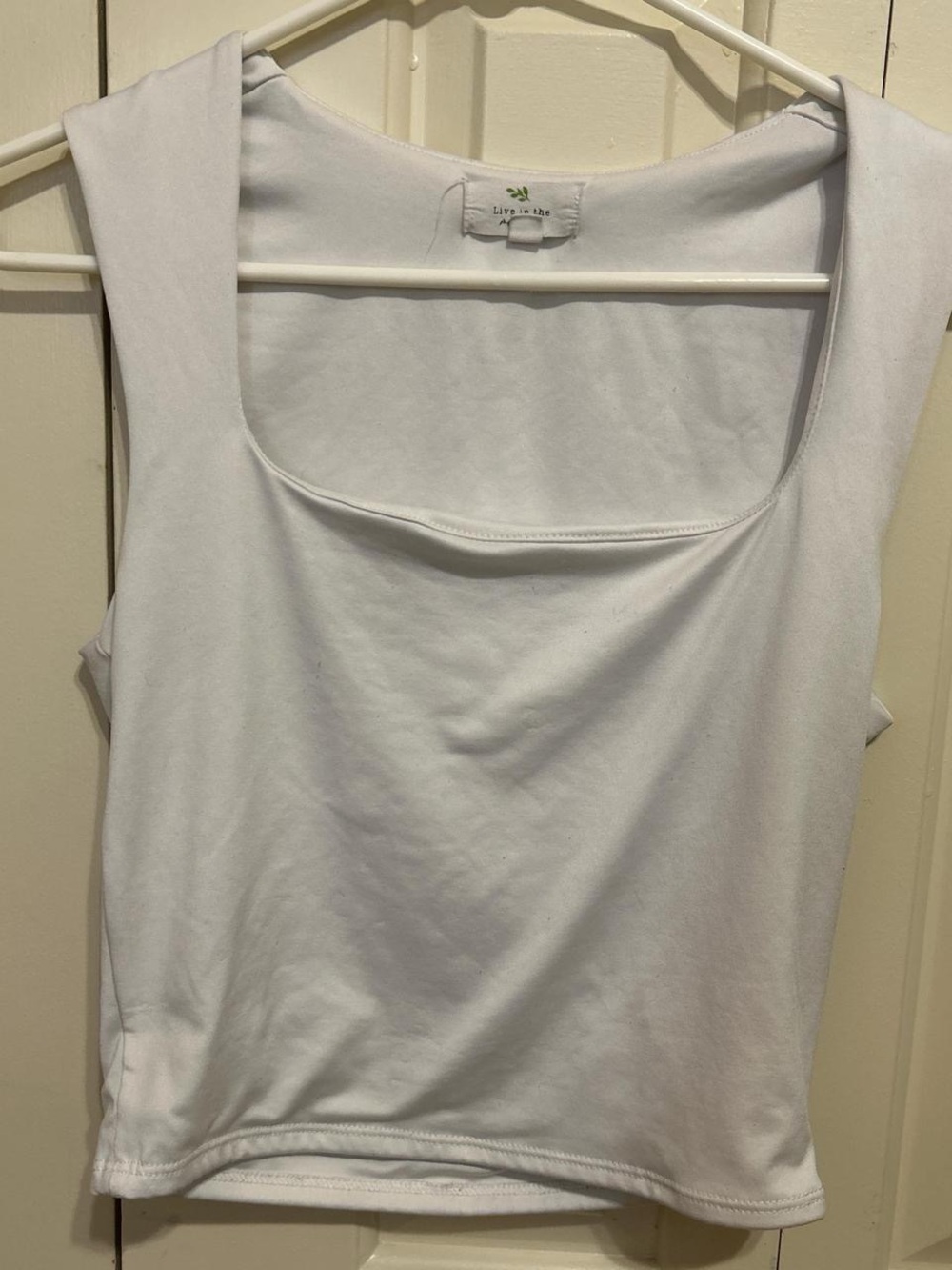 Live in the Sunshine White Square Neck Tank